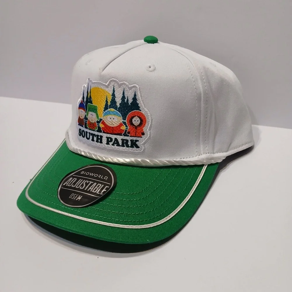 South Park Snapback Rope Hat Cap Adult Adjustable Licensed White Green NEW!